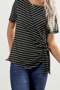 Front Wrap Stripe Top